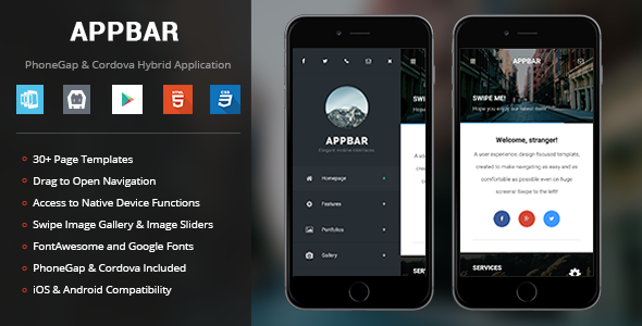 AppBar theme - PhoneGap & Cordova Mobile App