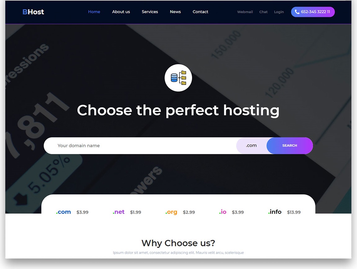 Bhost Hotting free template
