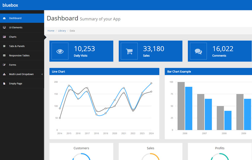 Bluebox Free Bootstrap Admin Template
