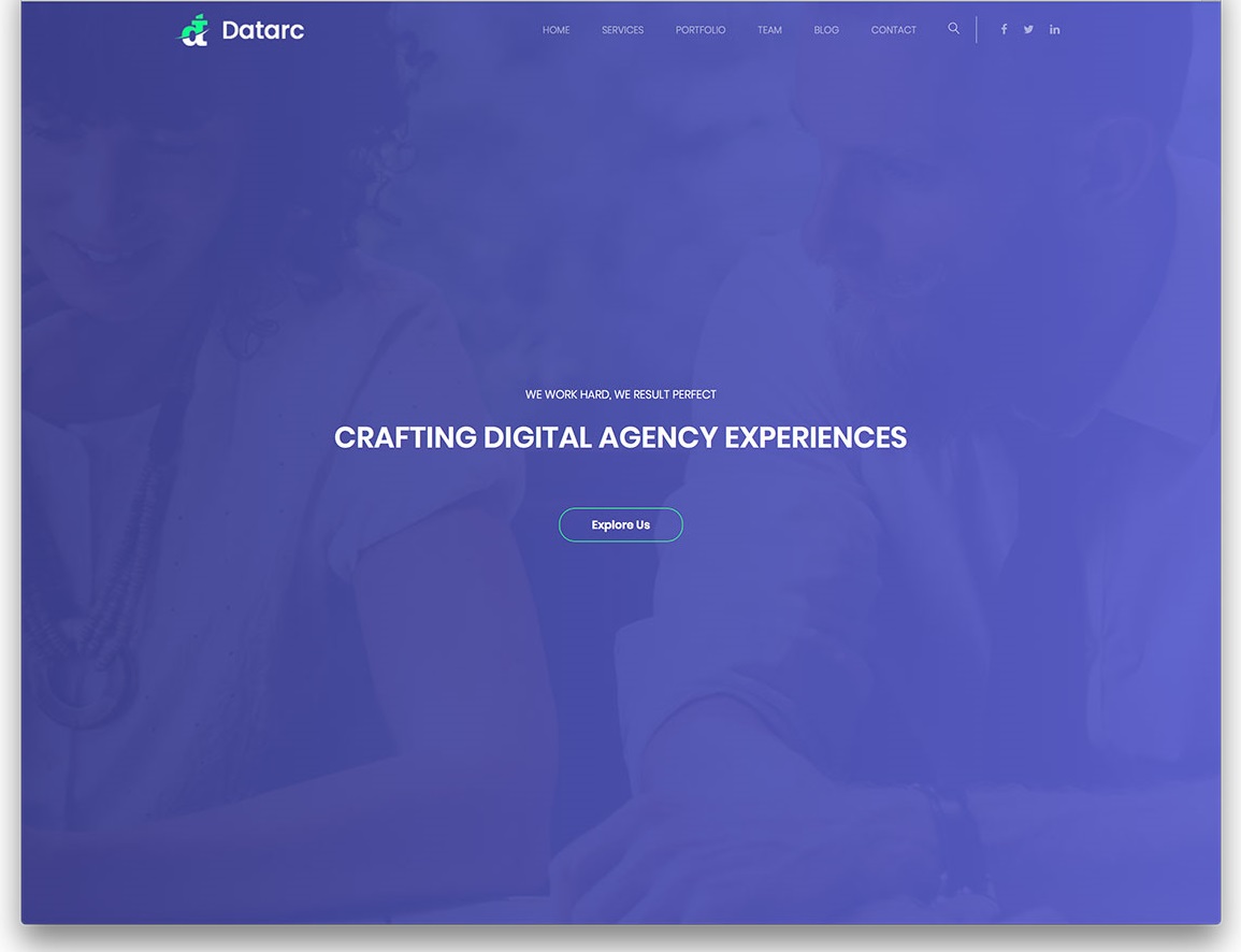 Datarc digital agency free website template