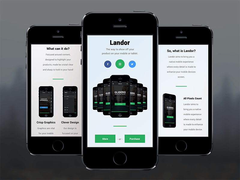 Landor theme PhoneGap & Cordova Mobile App