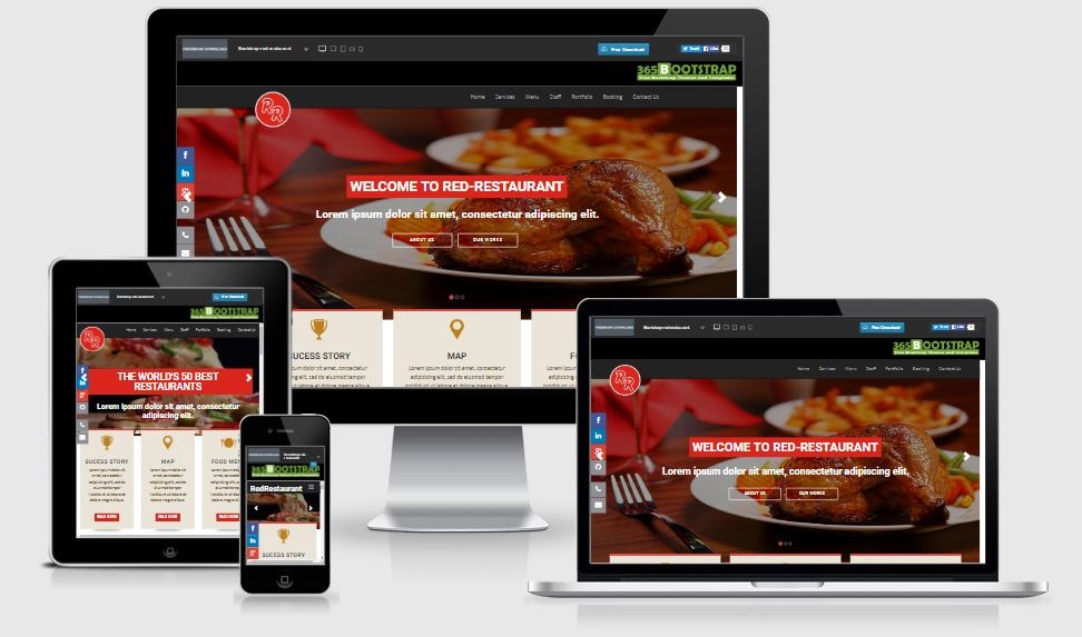 Red Restaurant - A Bootstrap based free restaurant template