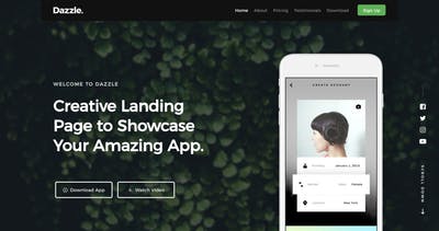 Dazzle One Page HTML Template 