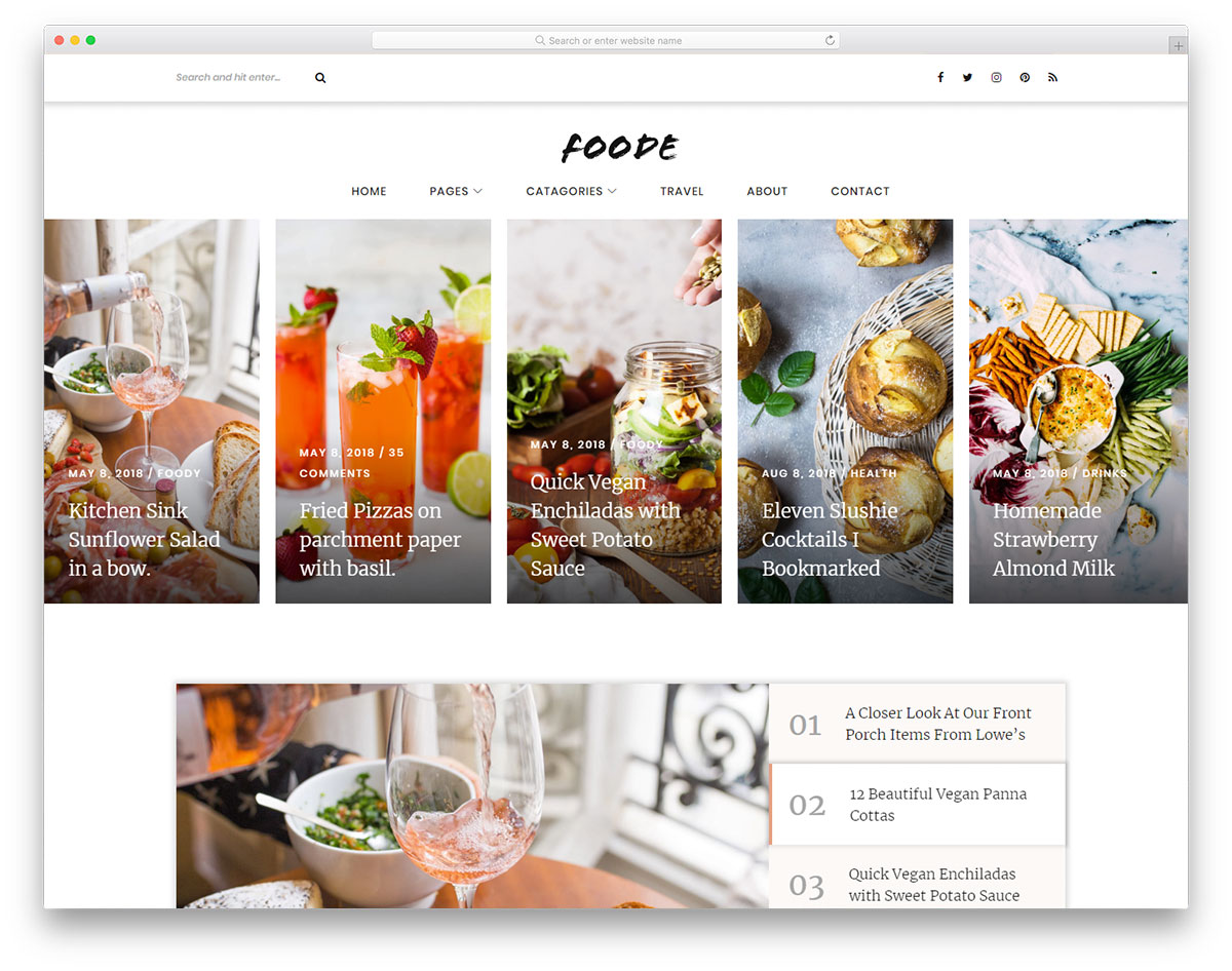 Foode - Food Blog free template