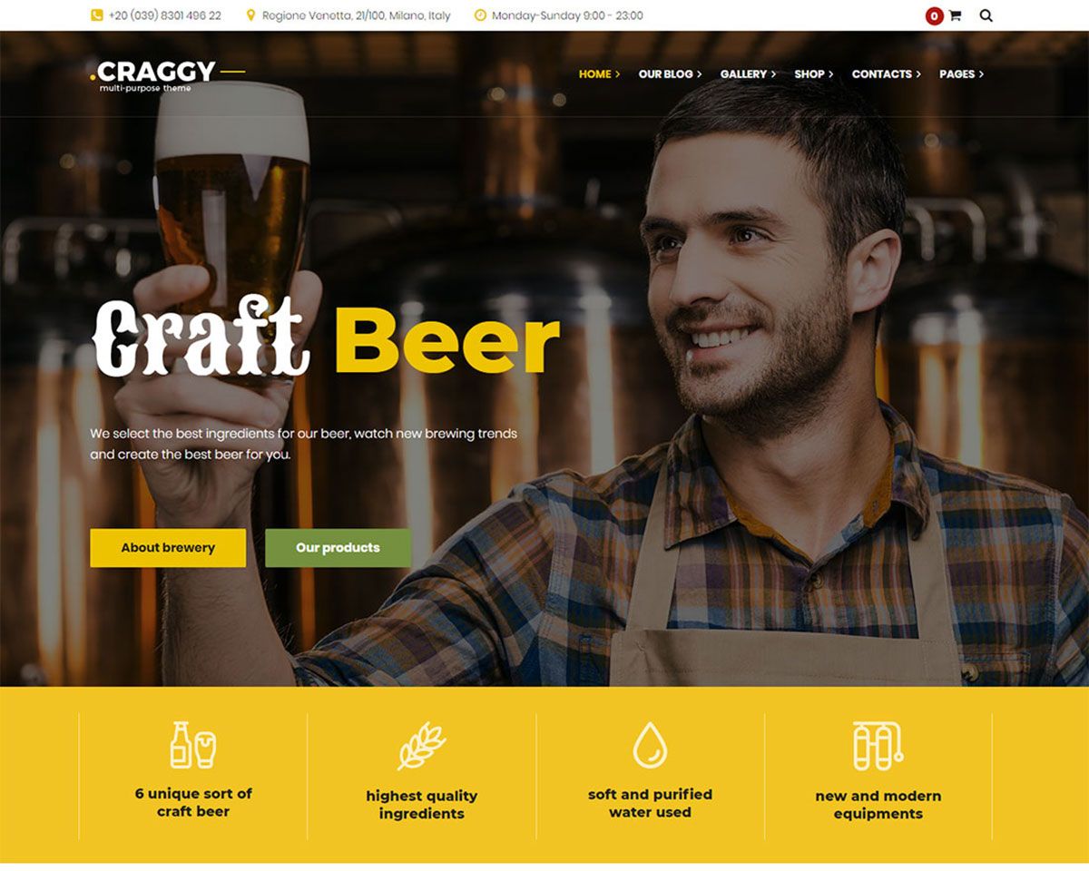 12 Best Brewery Website Templates For Craft Beer & Brewing Companies 2022