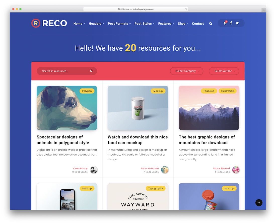 reco easy digital download theme