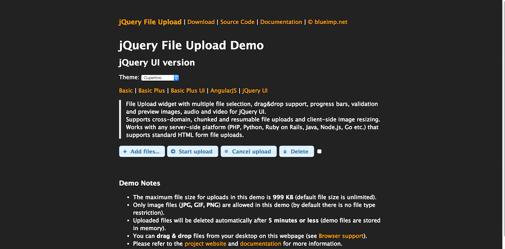 jQuery File Upload Demo jQuery UI version