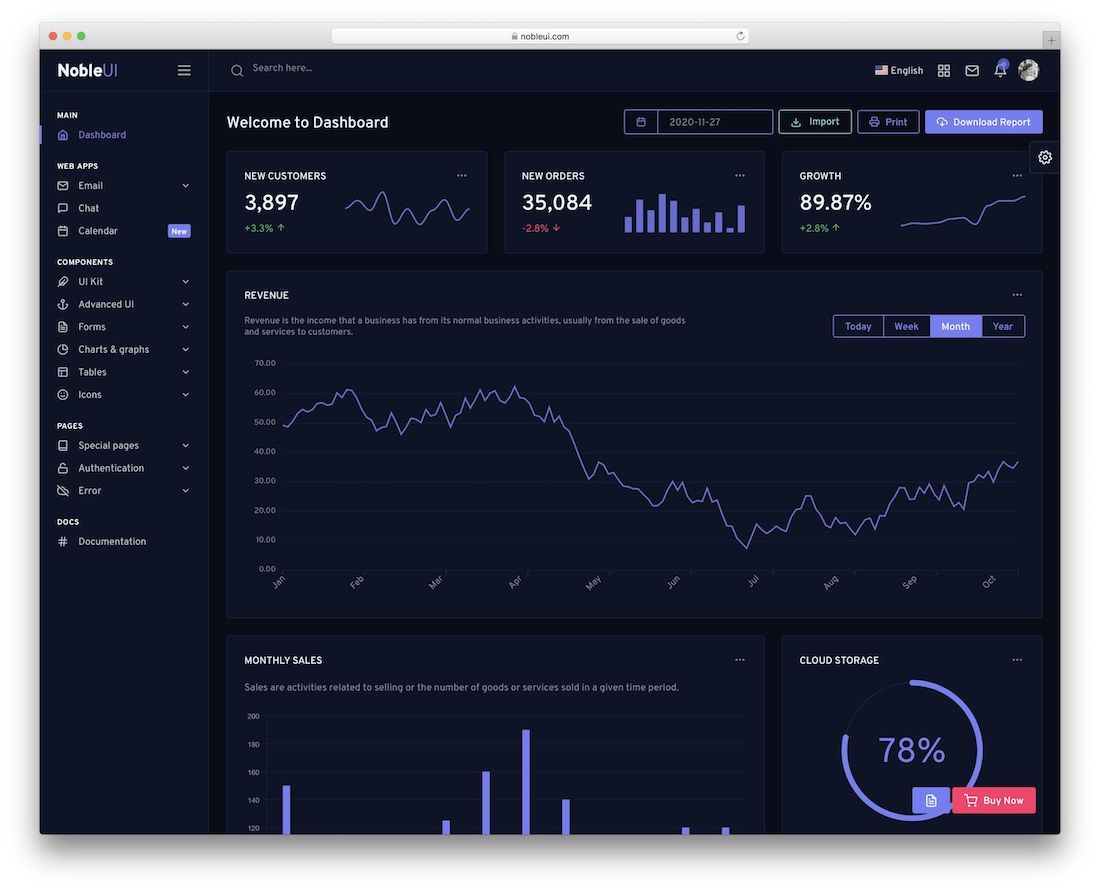 nobleui angular template