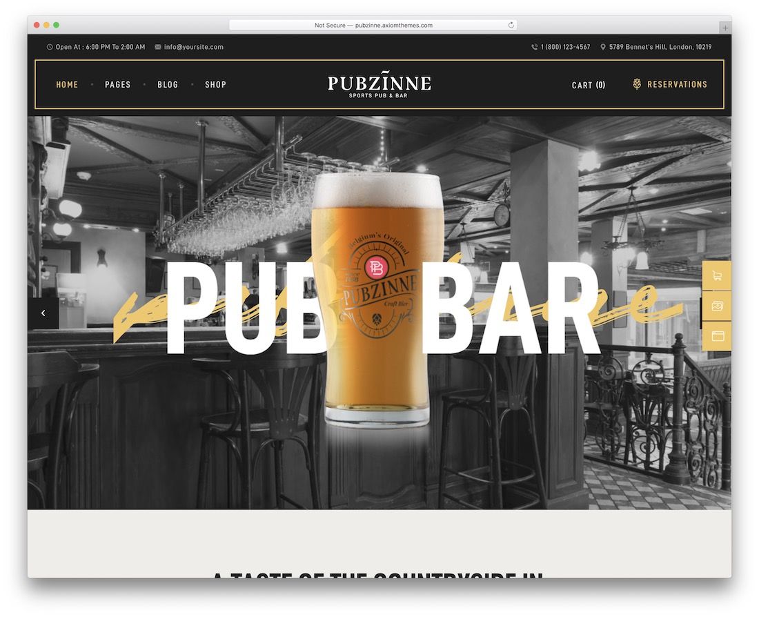 pubzinne brewery website template