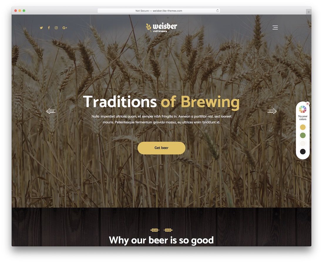 weisber brewery website template