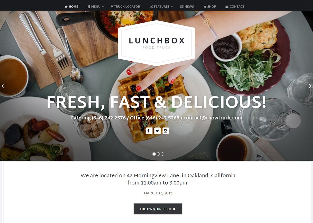 Lunchbox Food Truck WordPress Theme