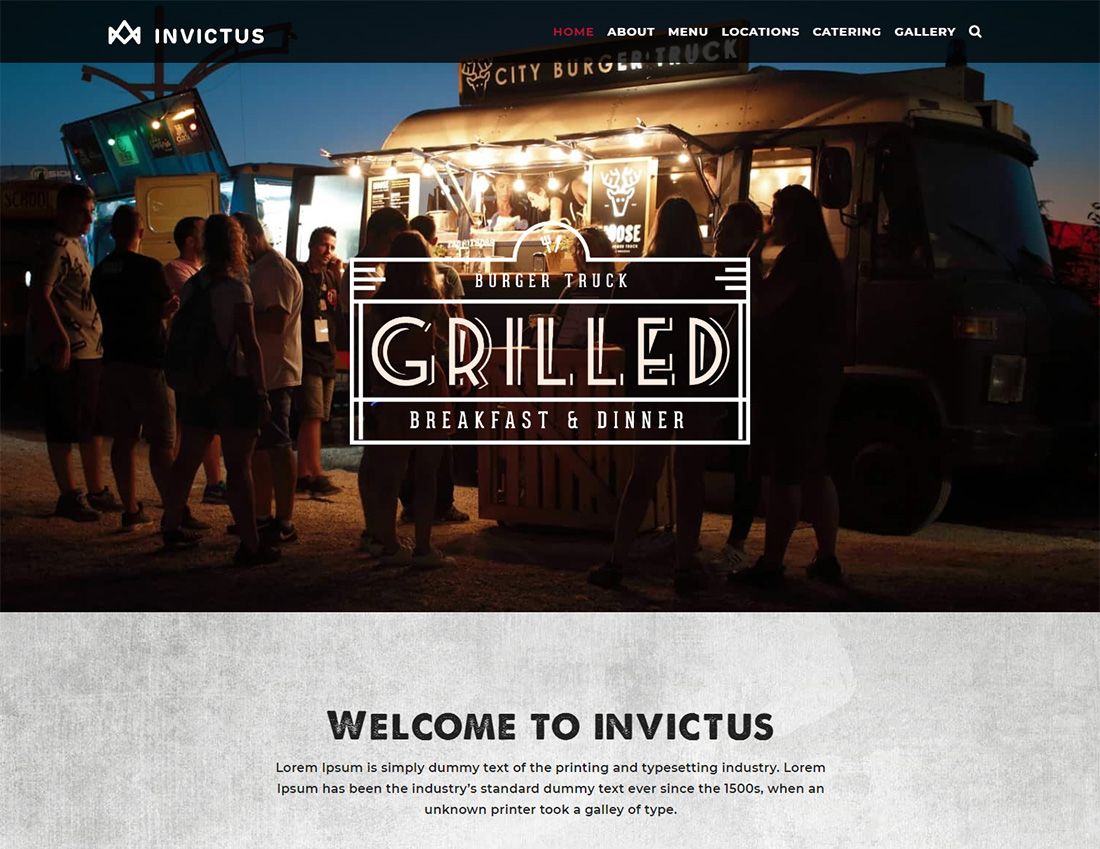 Invictus Food Truck WordPress Theme