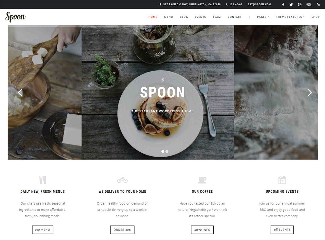 Spoon Food Truck WordPress Theme
