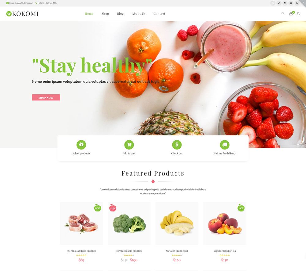 Kokomi - Organic & Food WordPress WooCommerce Theme