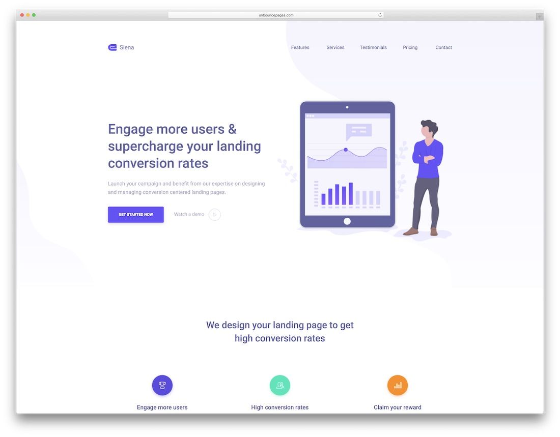 siena unbounce landing page template