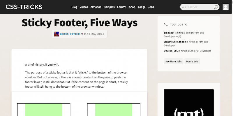 Sticky Footer, Five Ways