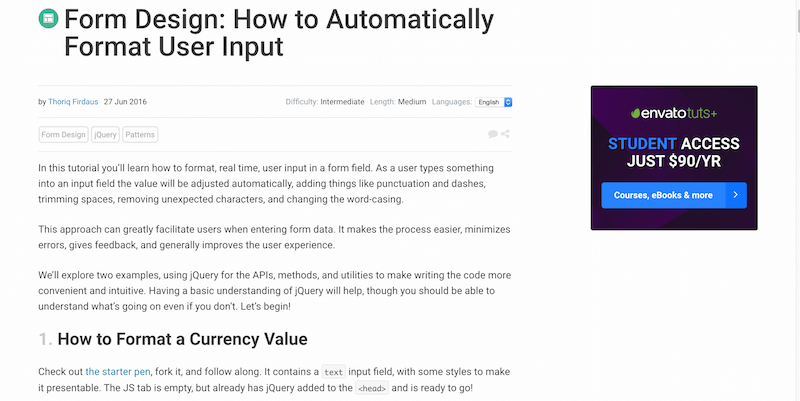 Form Design- How to Automatically Format User Input