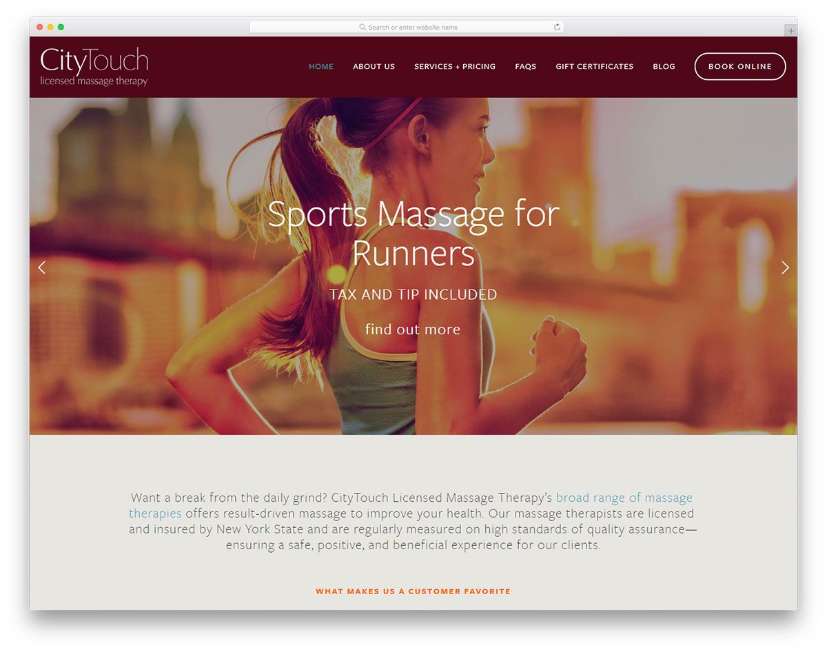 City Touch NYC massage website