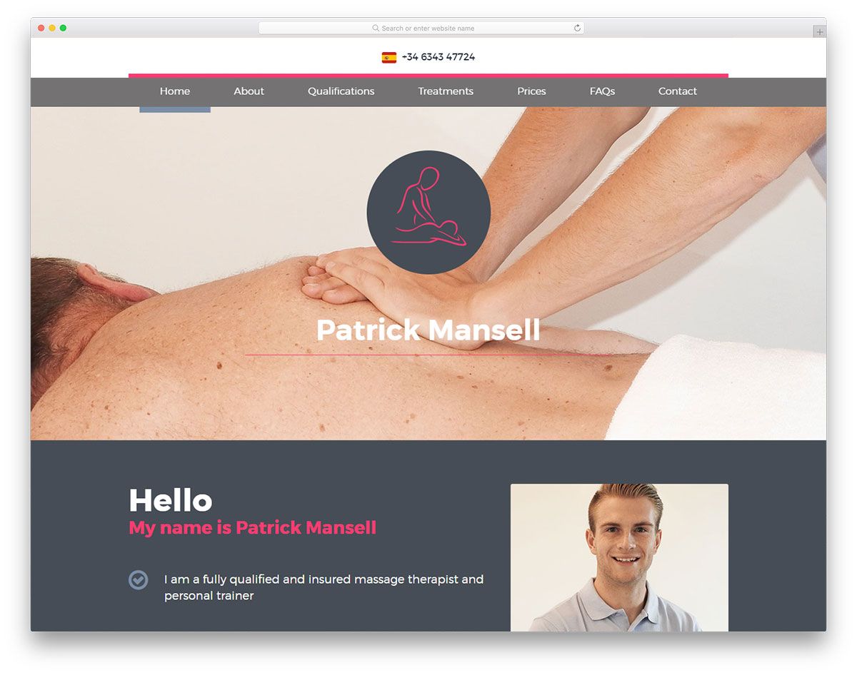 Patrick Mansell massage website