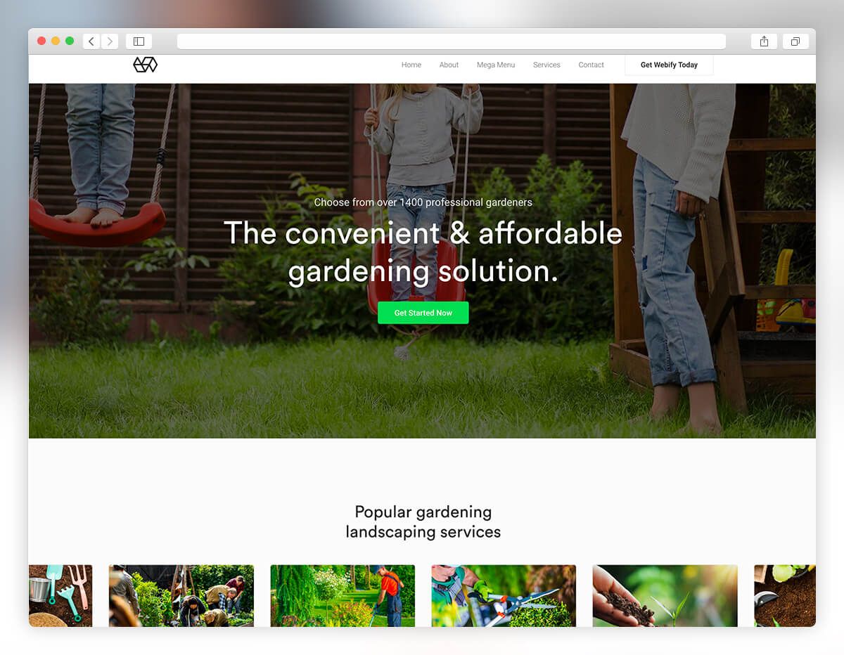 webify gardening landscaping wordpress theme