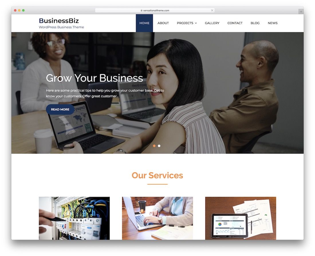 businessbiz free wordpress theme