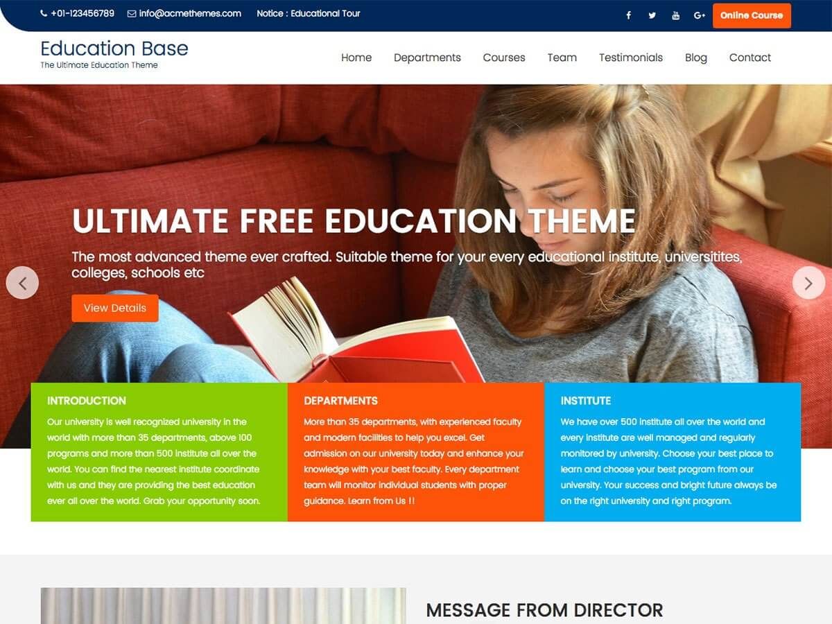 Education Base WordPress Education Theme