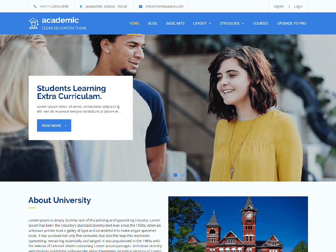 Academic WordPress Education Theme