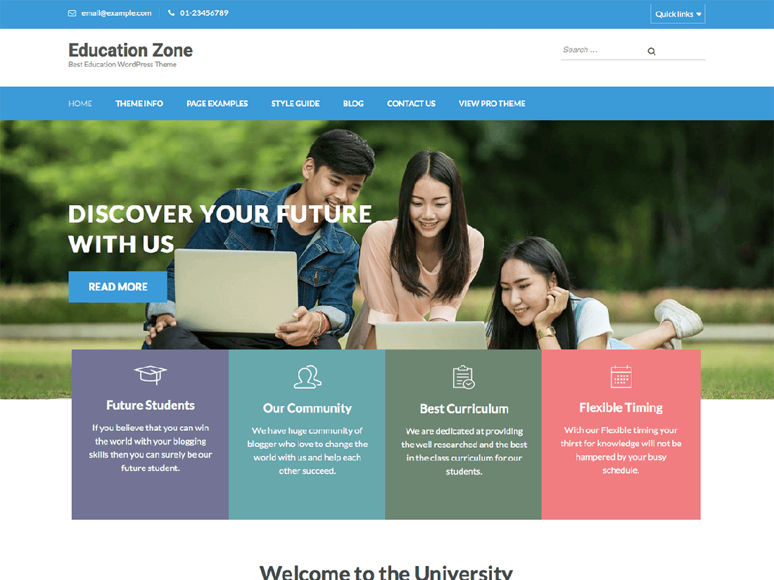 Education Zone WordPress Education Theme
