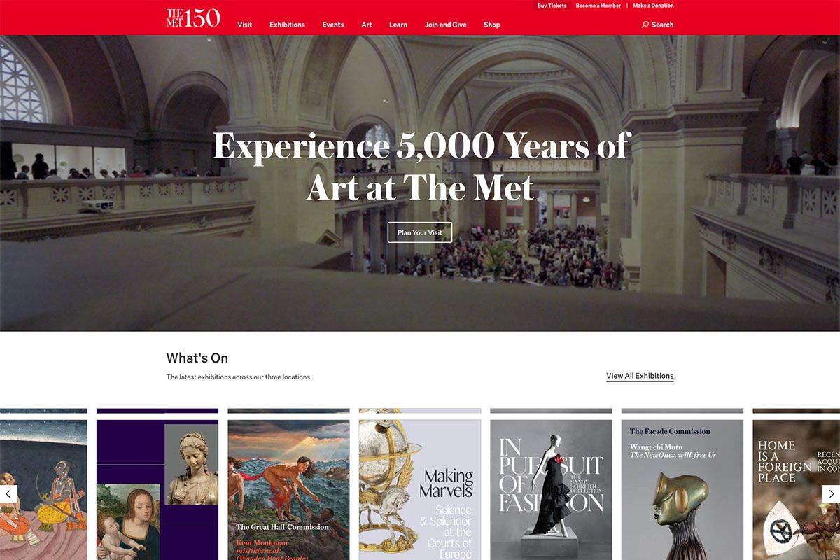 Met Museum website design