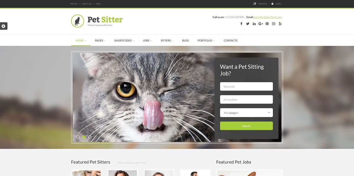 Pet Sitter - Job Board Responsive WordPress Theme
