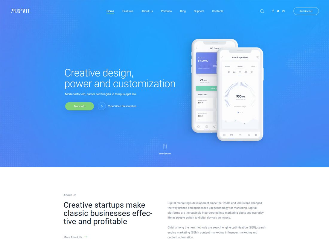 ProStart - Startup & Corporate WordPress Theme