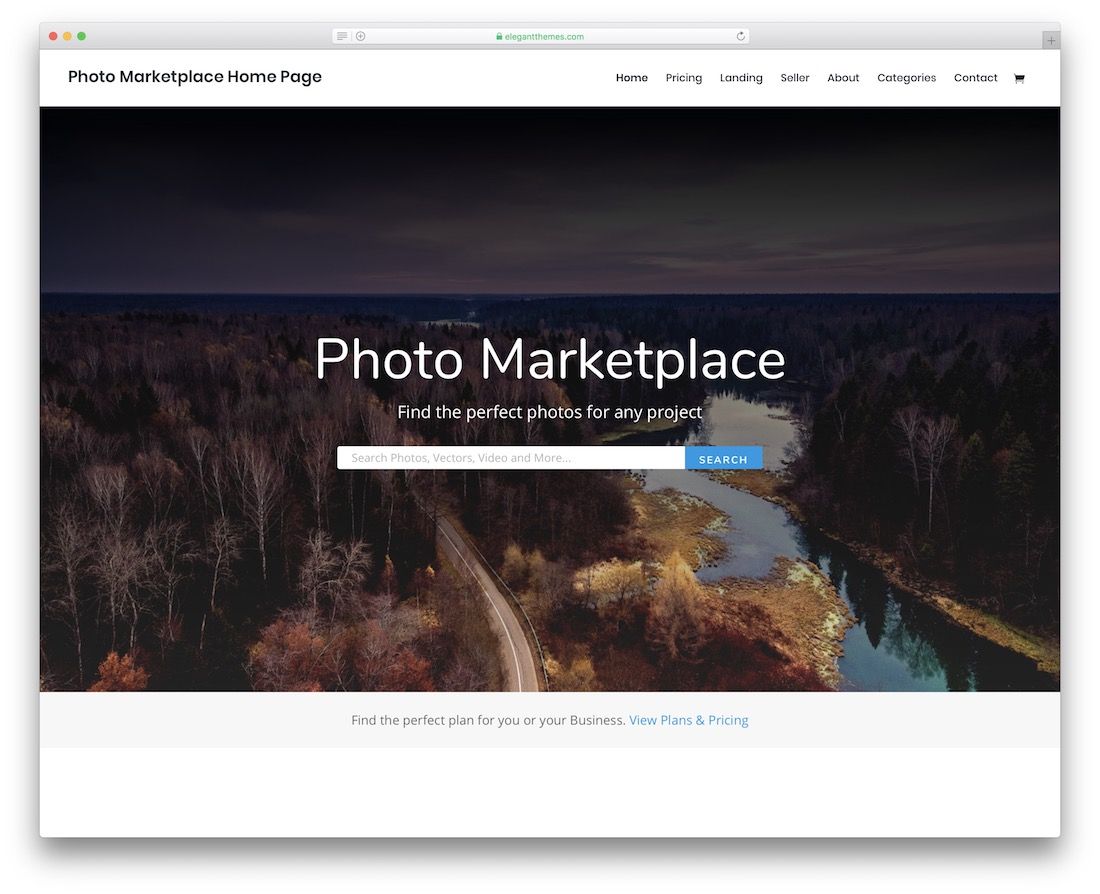 divi photography website template