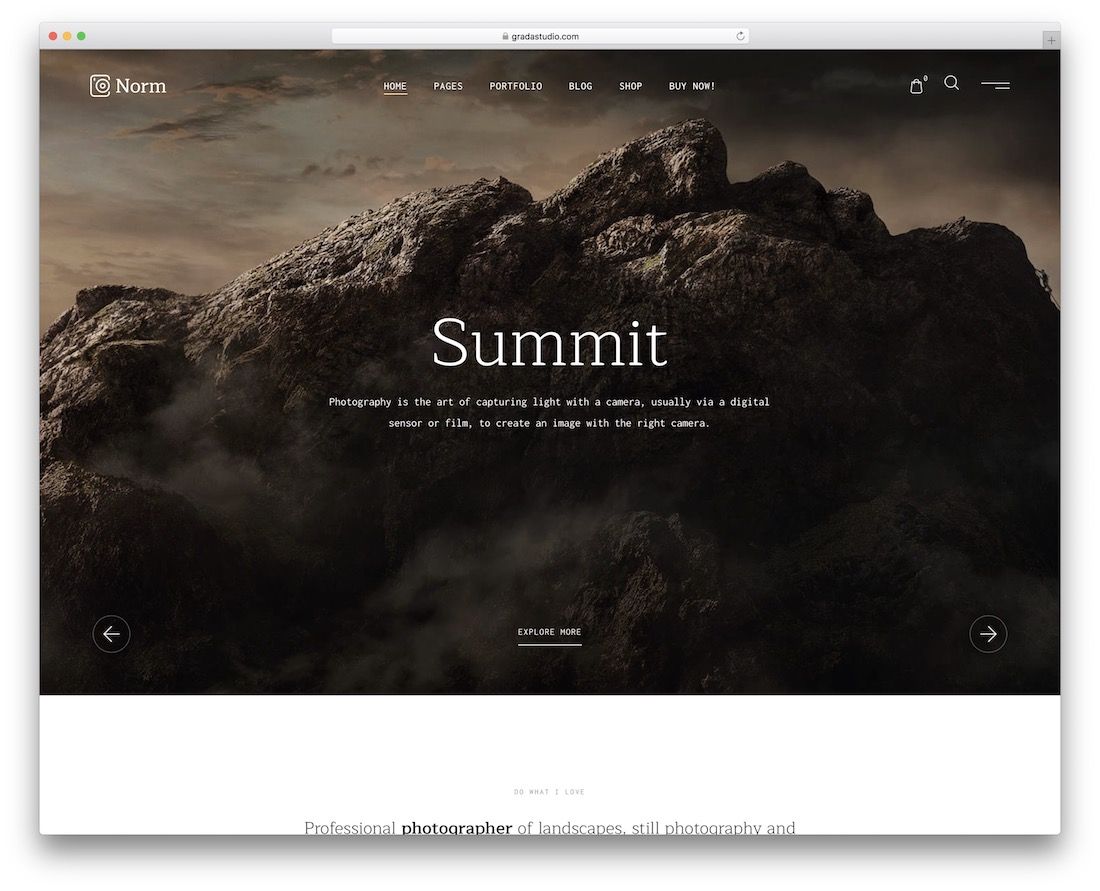 norm photography wordpress theme