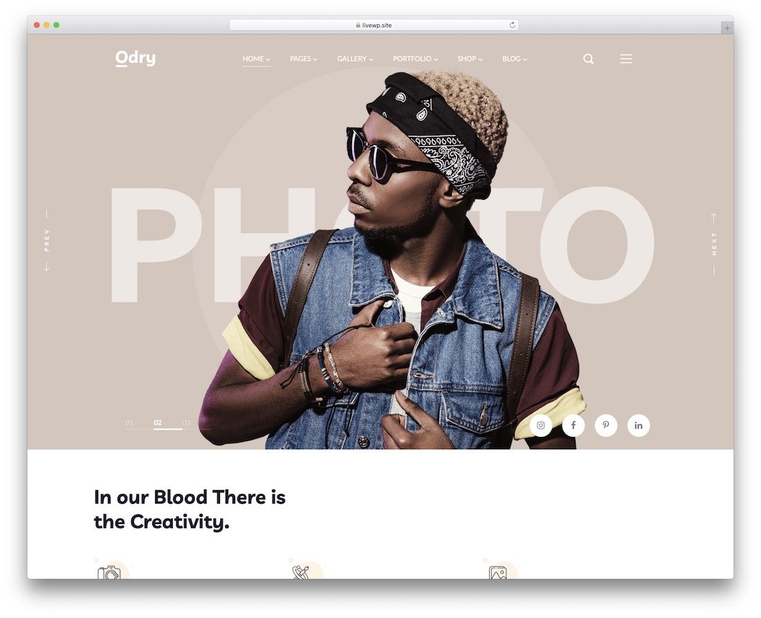 odry photography wordpress theme