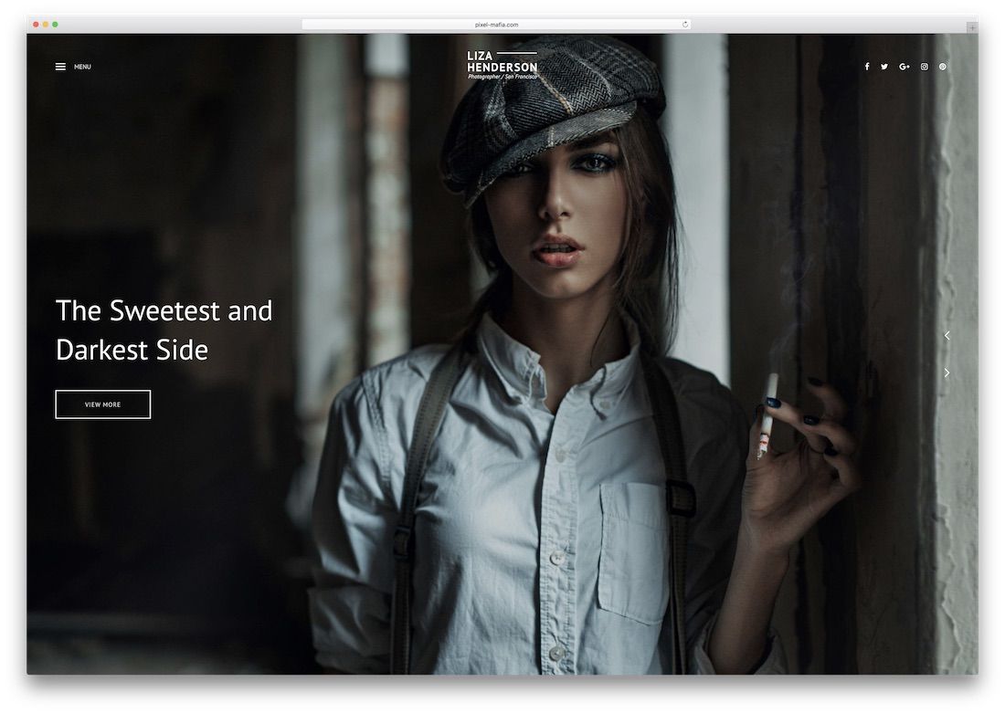 liza photography website template