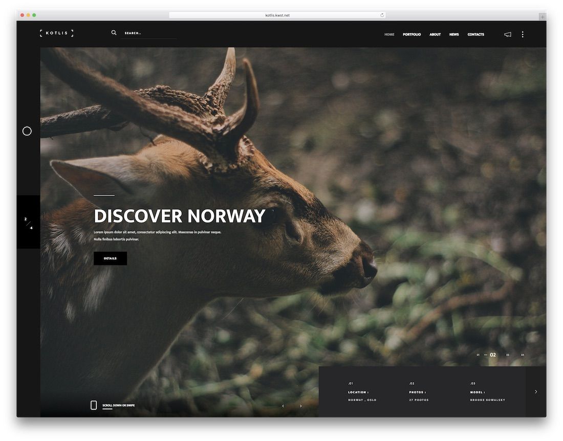 kotlis photography website template