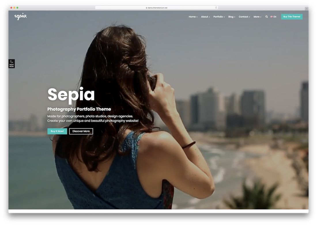sepia photography website template