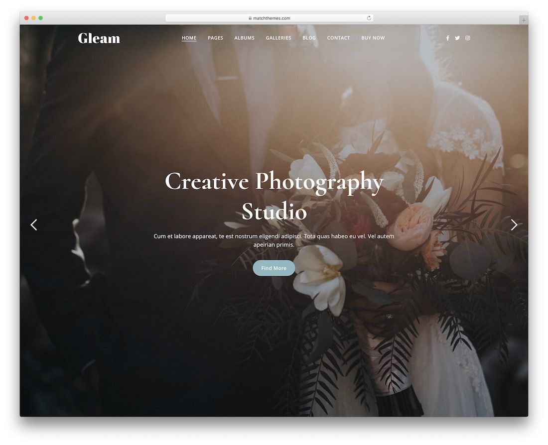 gleam photography website template