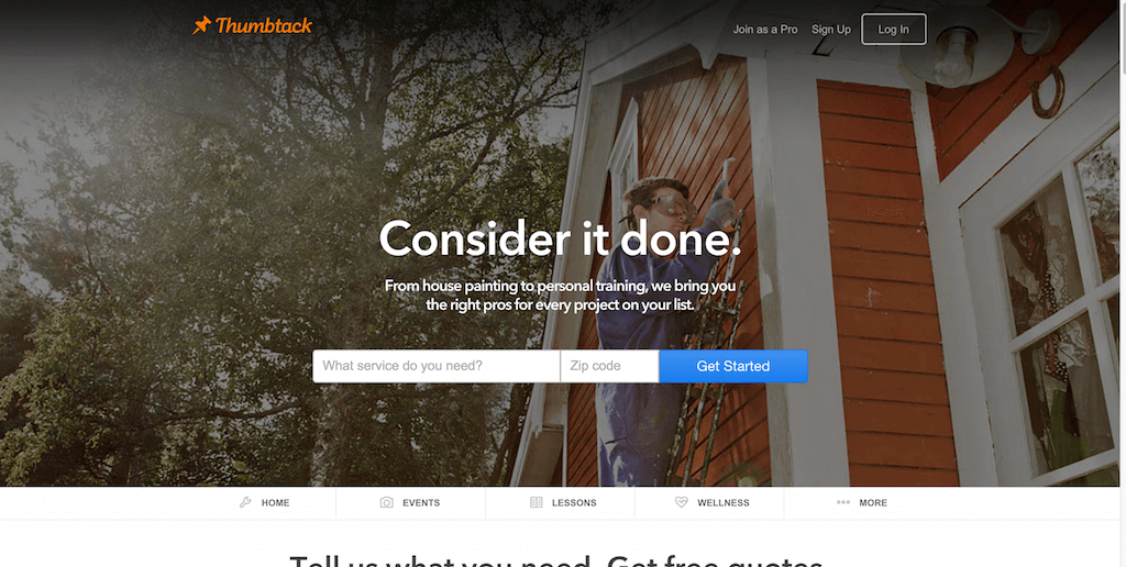 Thumbtack Accomplish your personal projects