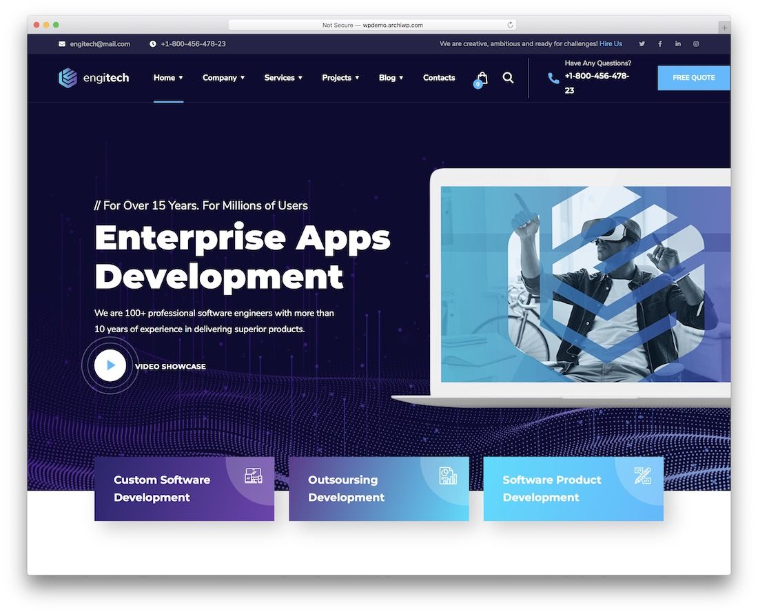 engitech bootstrap business website template