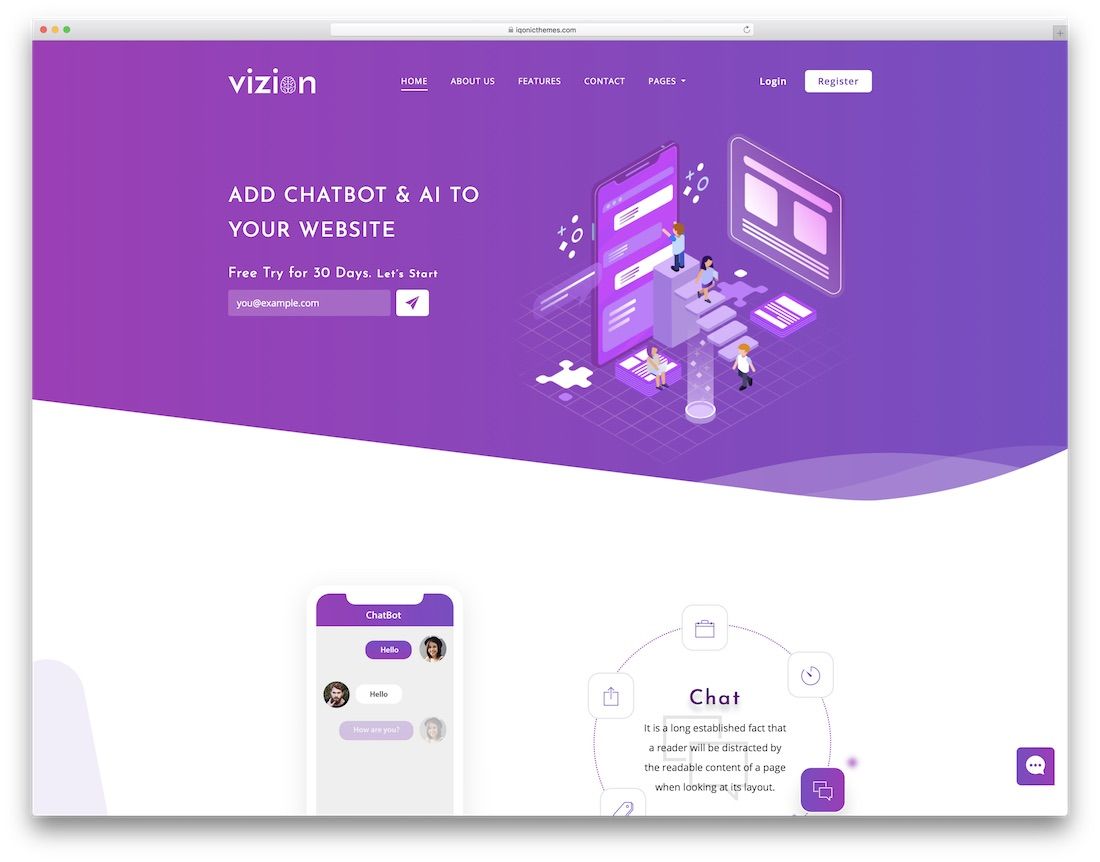 vizion company website template