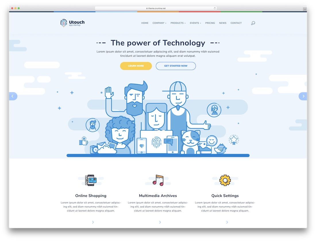 utouch software company website template
