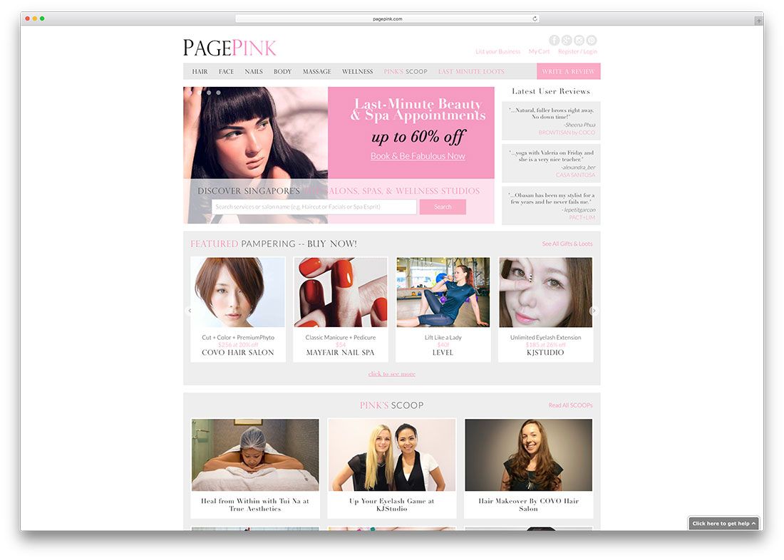 pagepink-spa-salon-woocommerce-website-example