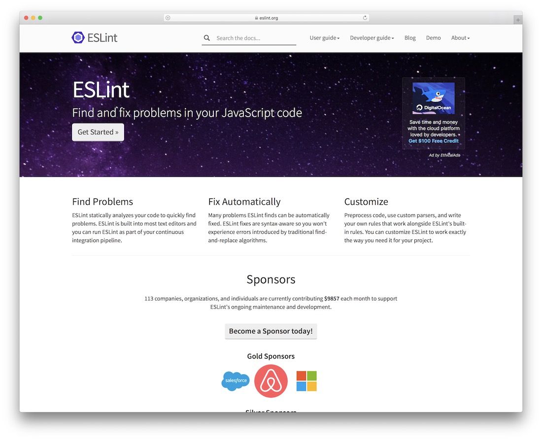 eslint code quality tool