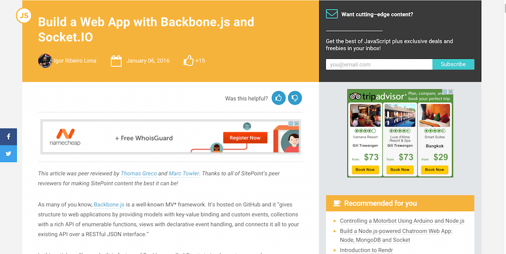 Build a Web App with Backbone.js and Socket.IO