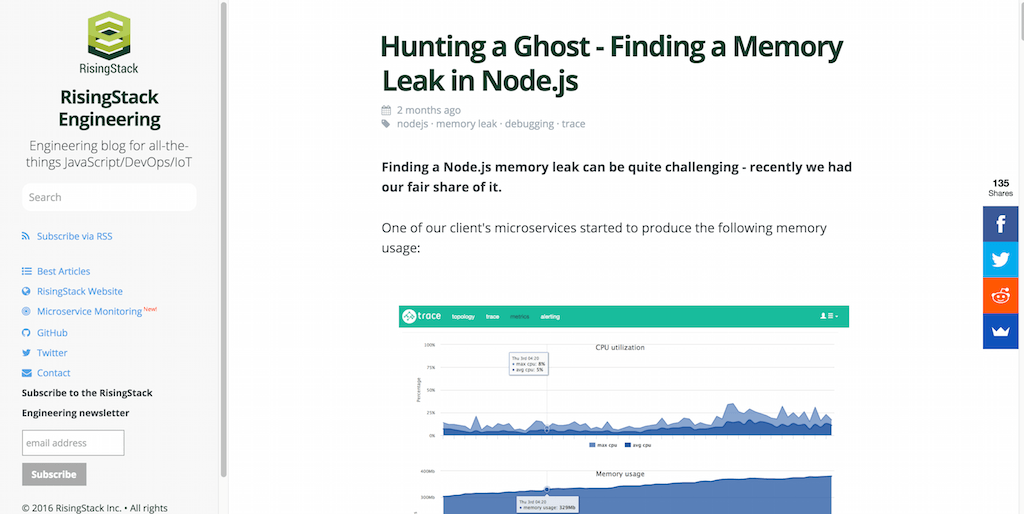 Finding a Memory Leak in Node.js