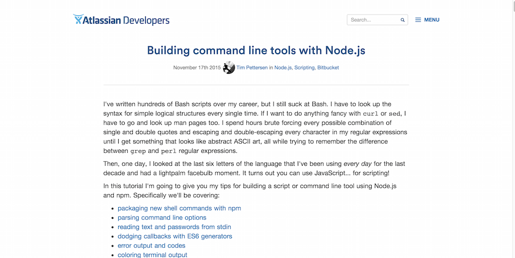 Building command line tools with Node