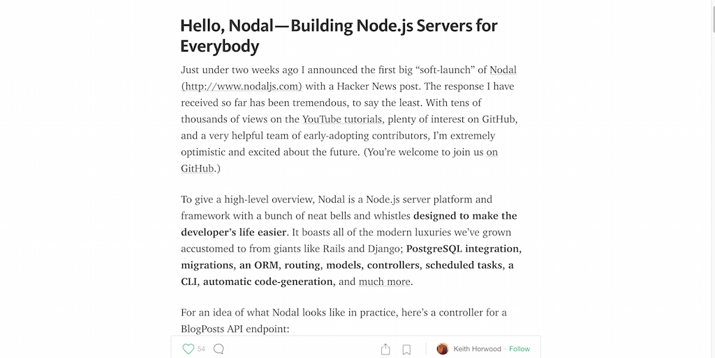 Hello, Nodal — Building Node.js Servers for Everybody