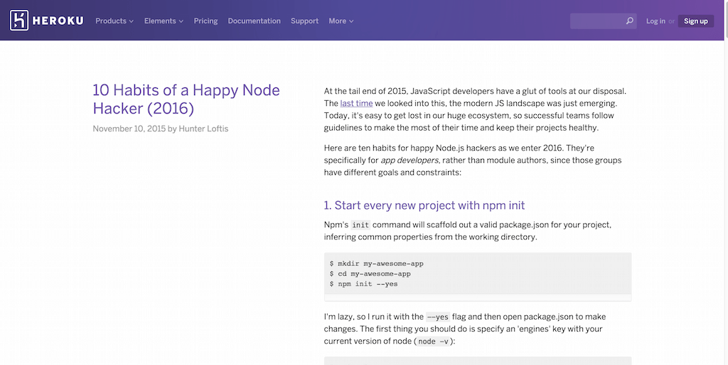 10 Habits of a Happy Node Hacker (2016)