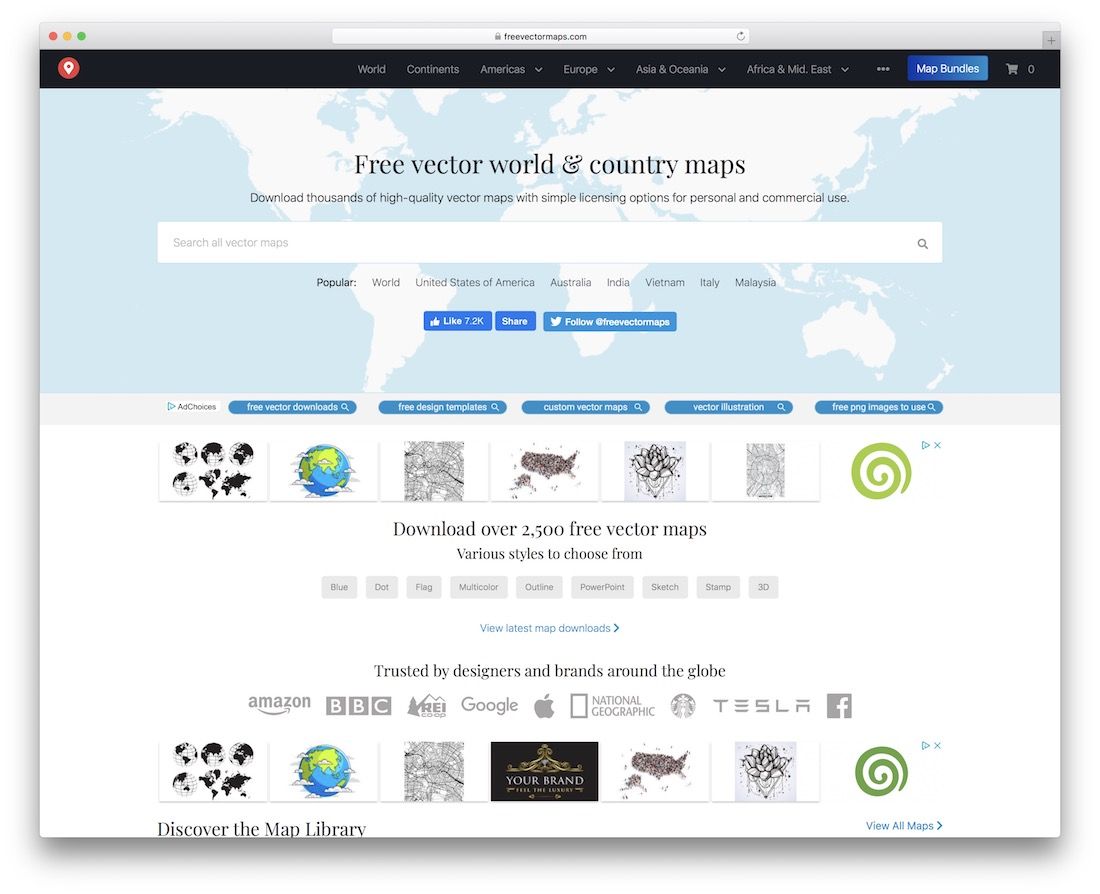 free vector maps